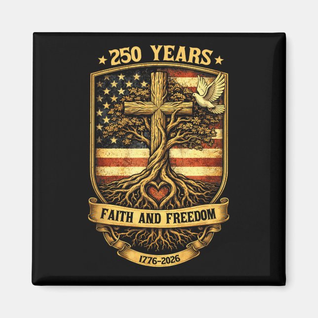 Aimant Foi Liberté 250 Ans 4 juillet 250e (Devant)