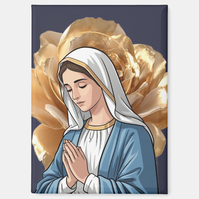 Aimant Foi religieuse catholique chrétienne de Marie Mère (Recto)
