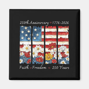 Aimant Foi rétro florale liberté 250 ans chrétien