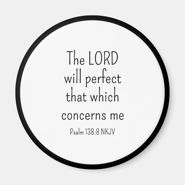 Aimant Foi simple noire et blanche en Dieu Bible Verse (Devant)