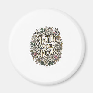 Aimant Foi sur la peur papillon floral vintage