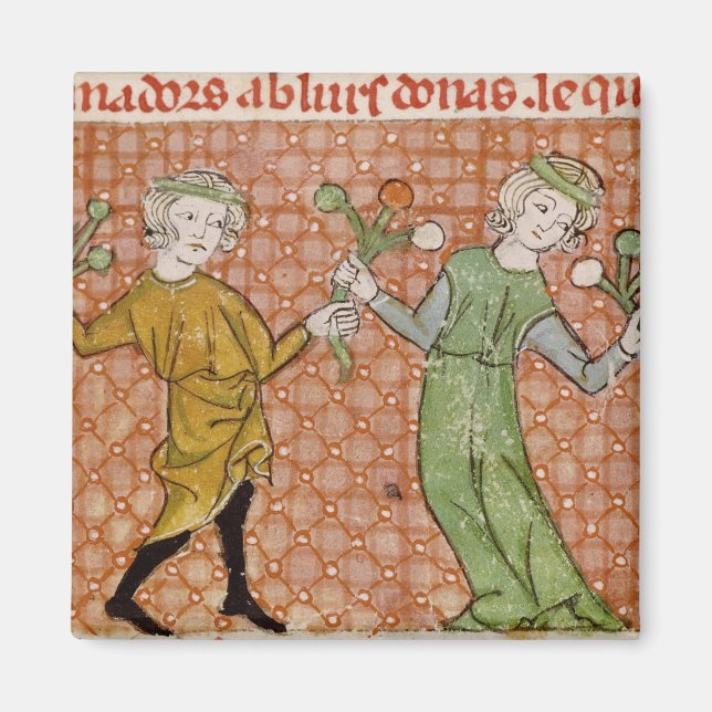 Aimant Fol.215v La tentation : Un couple dansant (Devant)
