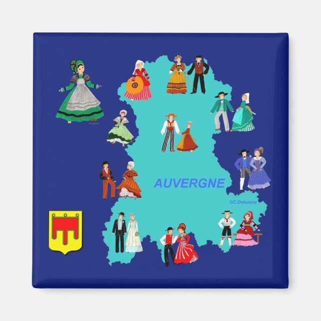 Aimant Folklore de l'Auvergne, France (Devant)