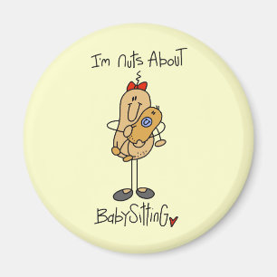 Aimant Folle de babysitting Tshirts et Cadeaux