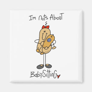 Aimant Folle de babysitting Tshirts et Cadeaux