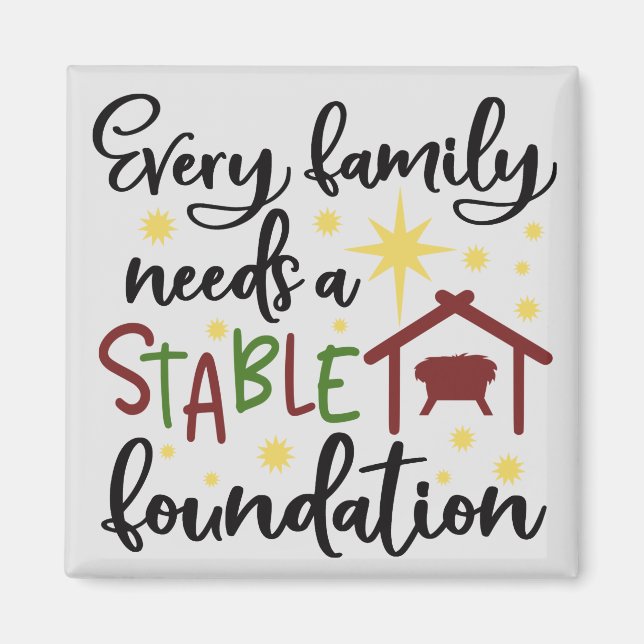 Aimant Fondation de Crèche de Noël pour Famille Chrétienn (Devant)