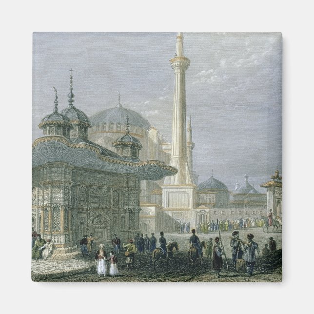 Aimant Fontaine et Carré de Sainte-Sophie, Istanbul, grav (Devant)