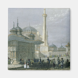 Aimant Fontaine et carré de St Sophia, Istanbul, engra