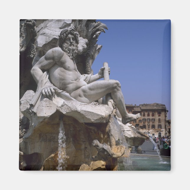 Aimant Fontana dei Quattro Fiumi, Piazza Navona, Rome (Devant)