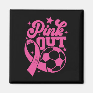 Aimant Foot Pink Kick pour un Soccer Cure Sein Cancer Ros