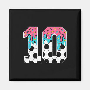 Aimant Football 10 ans Crème glacée Drip Jeunesse 10e ann