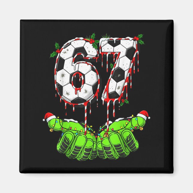 Aimant Football 67 Six Seven Drôle Gen Alpha Meme Drip Ch (Devant)