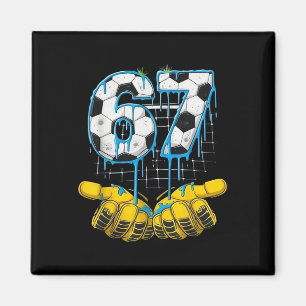 Aimant Football 67 Six Seven Drôle Gen-alpha Meme Drip En