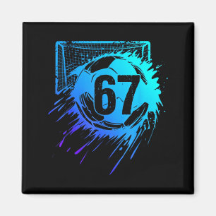Aimant Football 67 Six Seven Numéro Cool Drôle Mème Footb