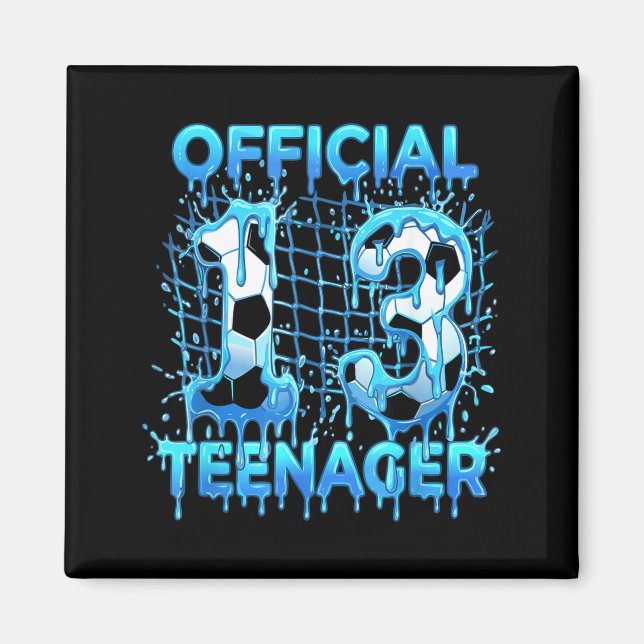 Aimant Football Anniversaire 13 ans Glace Drip Officiel T (Devant)