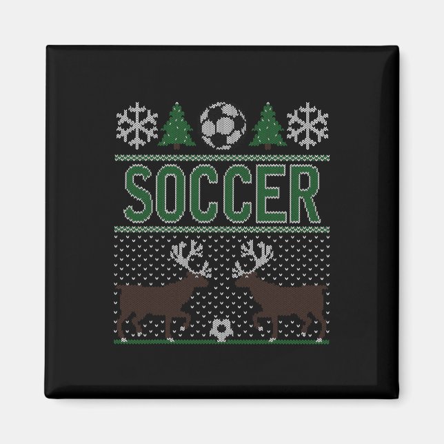 Aimant Football au pull de Noël laid (Devant)