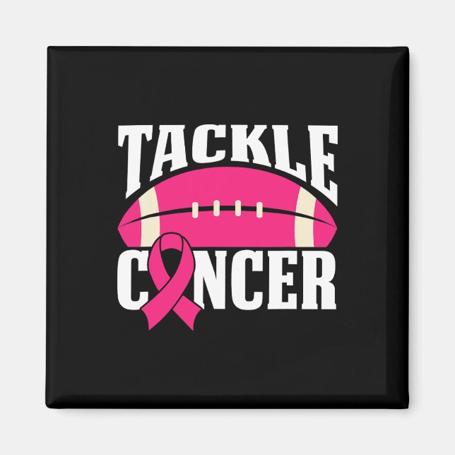 Aimant Football Cancer Sensibilisation du sein Lutte Pink (Devant)