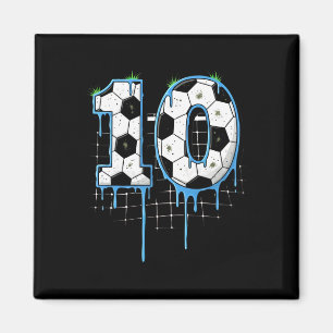 Aimant Football Crème Glacée 10 Ans Jeunesse 10e Naissanc
