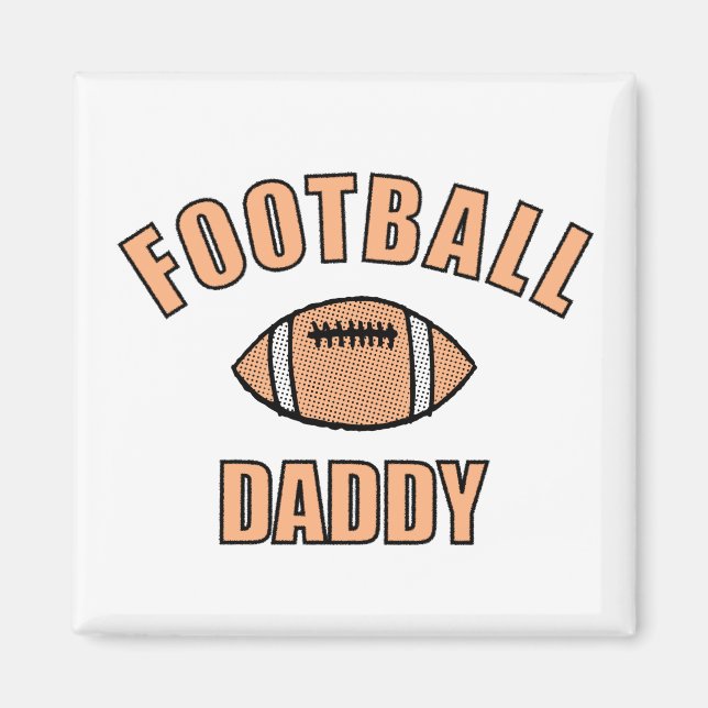 Aimant Football Daddy Dessin Et Texte (Devant)