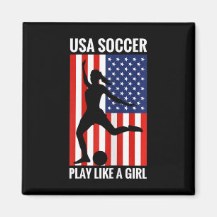 Aimant Football Drôle Usa Football Joue Comme Une Fille 
