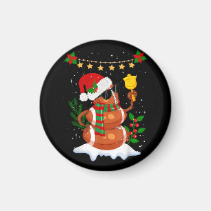 Aimant Football Snowman Santa Hat Joyeux Noël