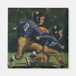 Aimant Football Vintage, Enfants, Garçons Jouant au Sport