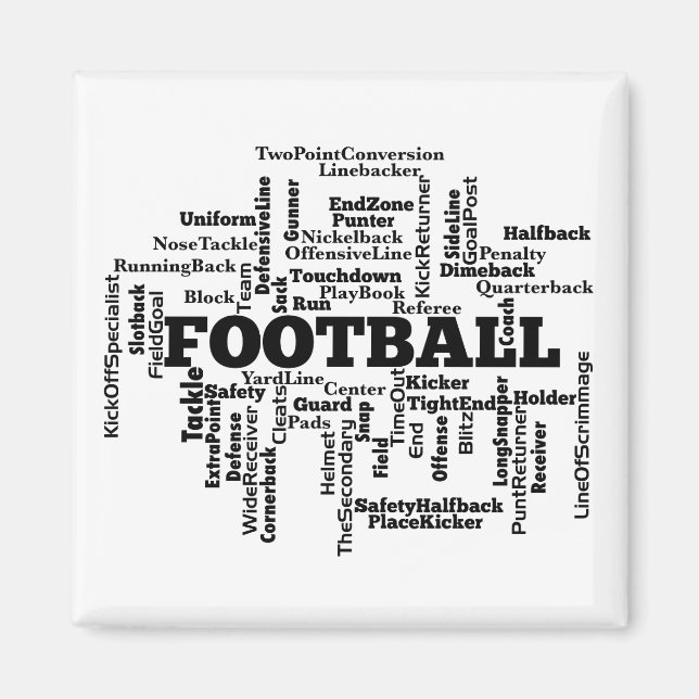 Aimant Football Word Cloud (Devant)