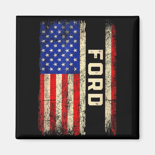 Aimant Ford Last Name Shirt Ford Name American Flag  (Devant)