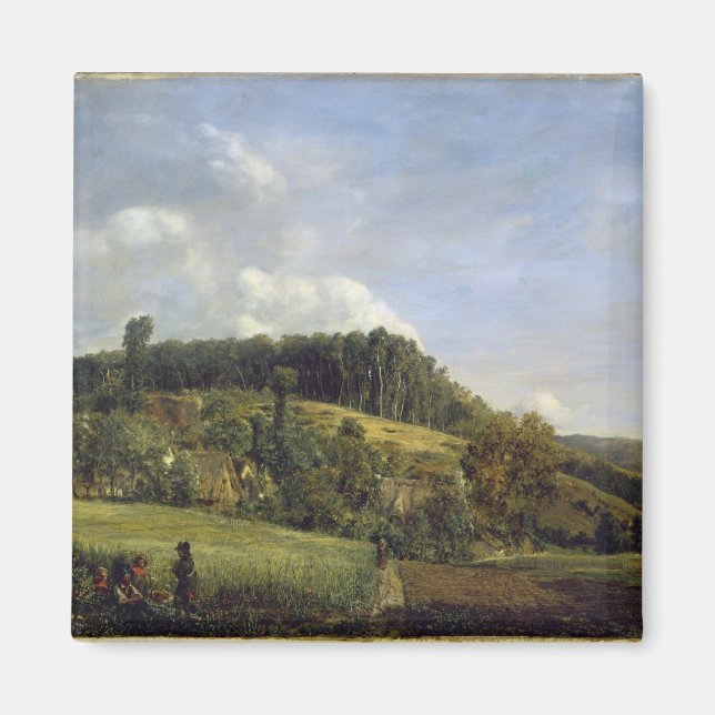 Aimant Forest Glade près d'un village, 1833 (Devant)