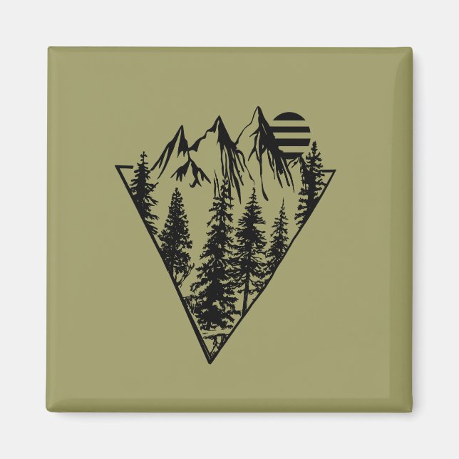 Aimant Forêt minime de pins paysagers (Devant)