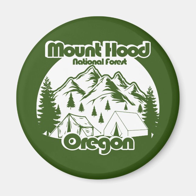 Aimant Forêt nationale de Mount Hood vintage (Devant)