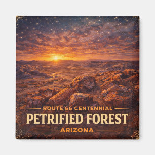 Aimant Forêt pétrifiée Arizona Vue du crépuscule du cente