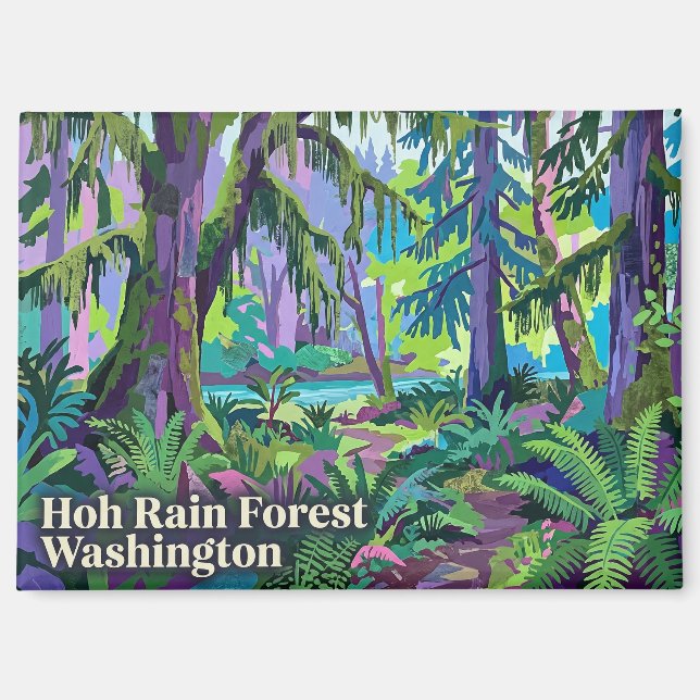 Aimant Forêt pluviale de Hoh Washington États-Unis (Recto)