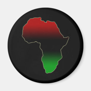 Aimant Forme Afrique rouge, noire et verte