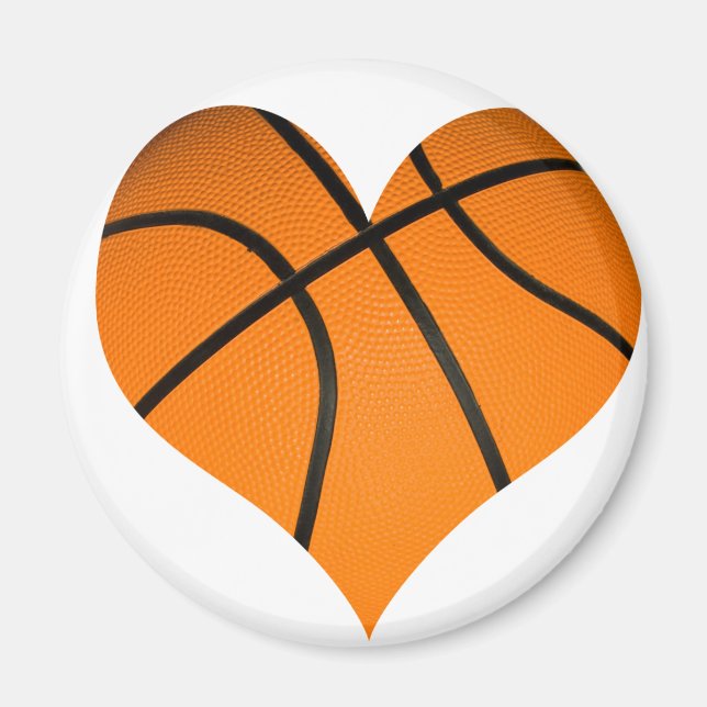 Aimant Forme cardiaque du basket-ball (Devant)
