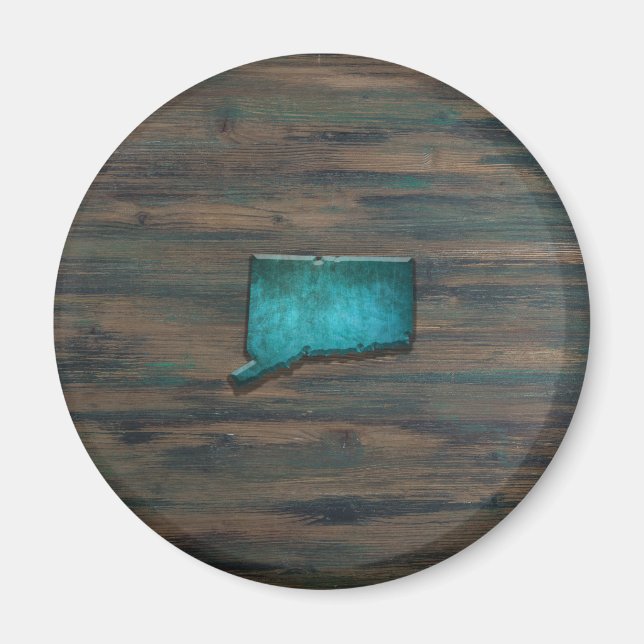 Aimant Forme de Connecticut Turquoise rustique (Devant)