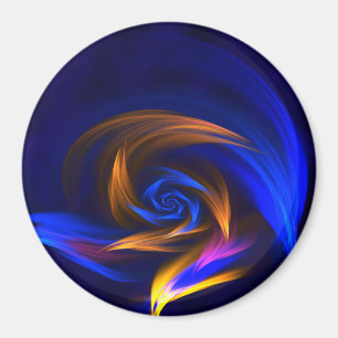 Aimant Forme de tourbillon Abstrait Bleu orange