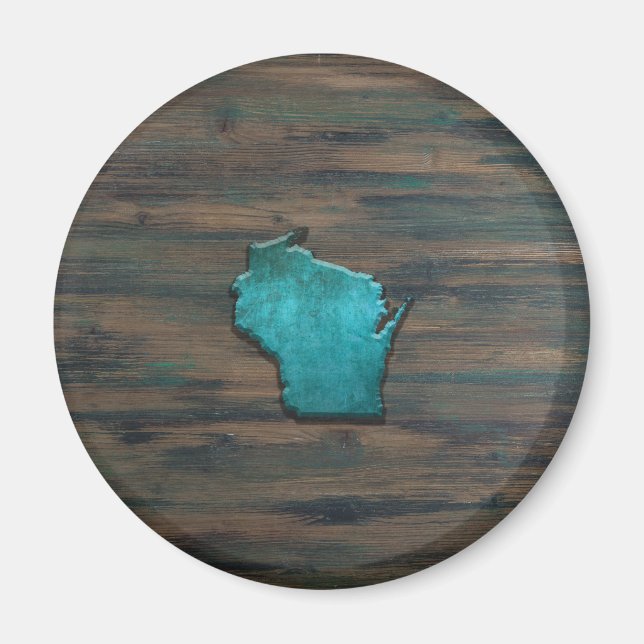 Aimant Forme Wisconsin Turquoise (Devant)