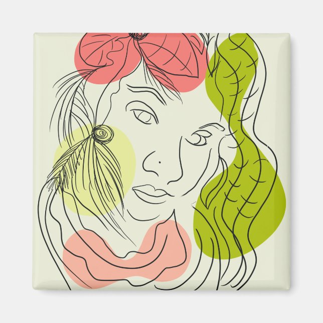 Aimant Formes d'art de femme latine Floral  (Devant)