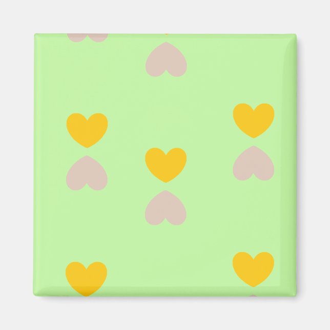 Aimant Formes de coeur sur vert clair (Devant)