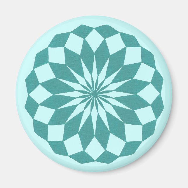 Aimant Formes de diamant en Turquoise Turquoise, Mandala  (Devant)