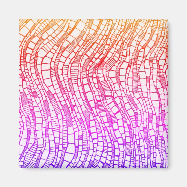 Aimant Formes géométriques abstraites au stylo et encre (Devant)
