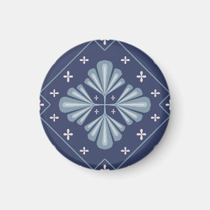 Aimant Formes géométriques bleues motif
