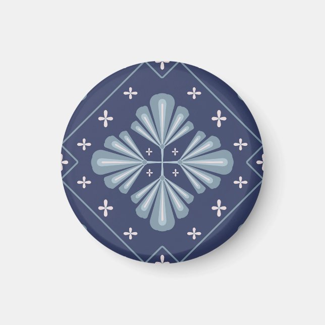 Aimant Formes géométriques bleues motif  (Devant)