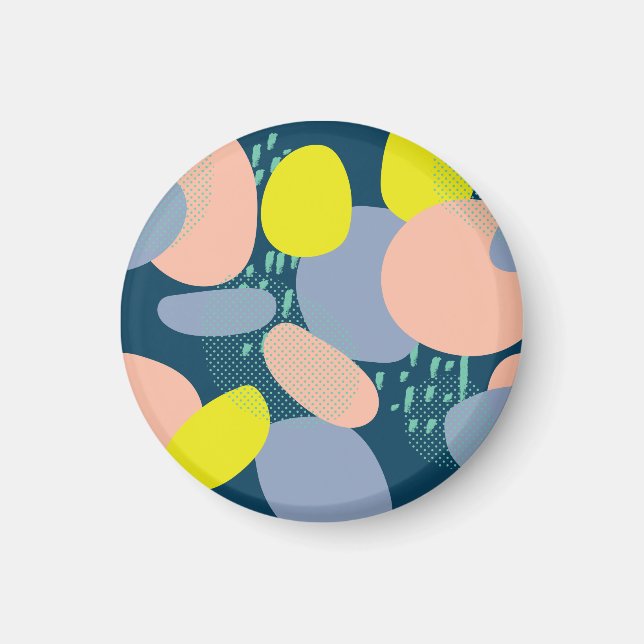 Aimant Formes géométriques : style coloré Memphis (Devant)