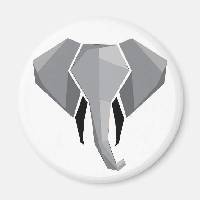 Aimant Formes simples Géométrie Tête d'éléphant (Devant)