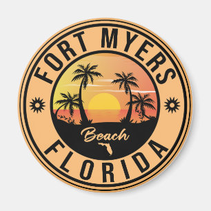 Aimant Fort Myers Beach Retro - Floride Retro Souvenir