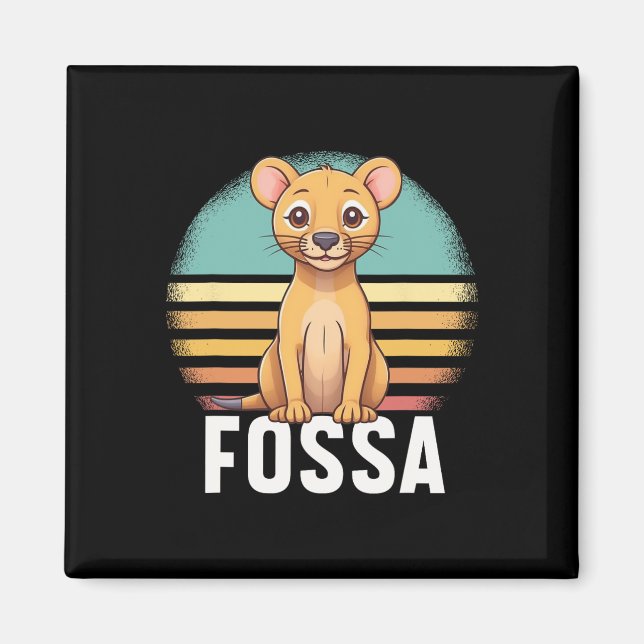 Aimant Fossa Animal Graphique Colorful Retro Sunset Madag (Devant)