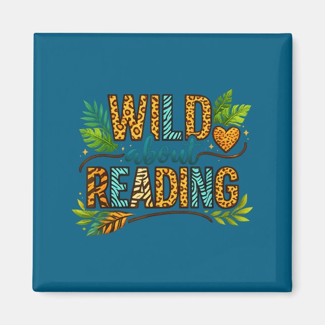 Aimant Fou de lecture de livres et bibliophile (Devant)