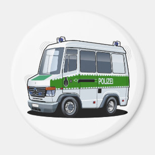 Aimant Fourgon de police de dessin animé